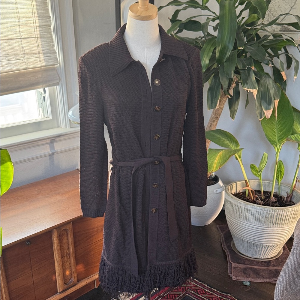 NWT St. John long Cardigan with Fringe!
